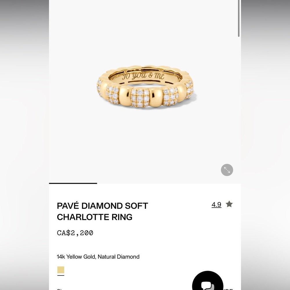 Mejuri Pave Diamond Soft Charlotte Ring